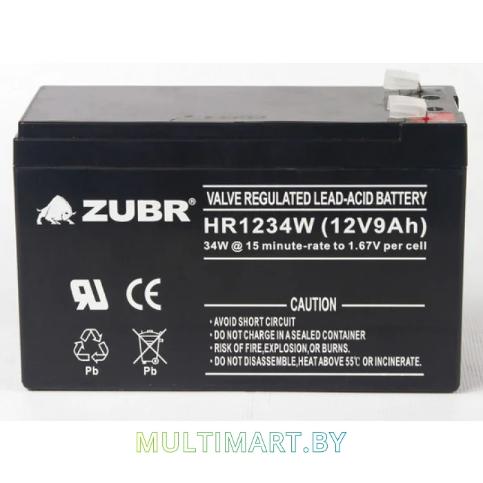 Аккумулятор для ИБП Zubr HR1234W 12V9Ah